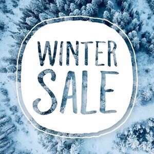 Winter Sale Graphic Print - Blue & White Forest Design